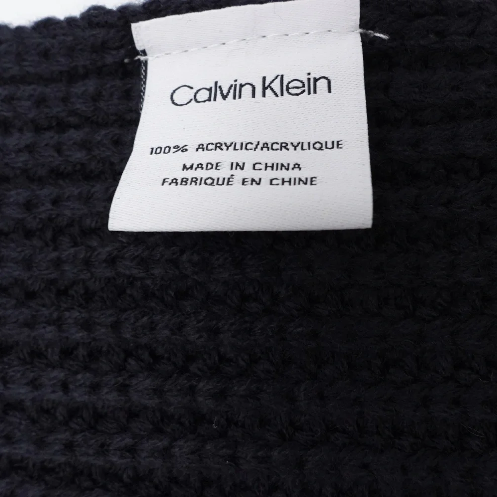 NEW Calvin Klein Men's Chunky Wave Knitted Scarf S14311 Navy Blue $55 MSRP